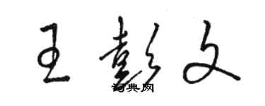 駱恆光王彭文草書個性簽名怎么寫