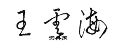 駱恆光王雲海草書個性簽名怎么寫