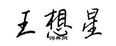 王正良王想星行書個性簽名怎么寫