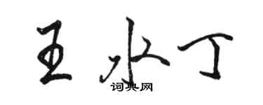 駱恆光王水丁行書個性簽名怎么寫