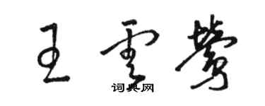 駱恆光王雲鶯草書個性簽名怎么寫