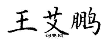 丁謙王艾鵬楷書個性簽名怎么寫
