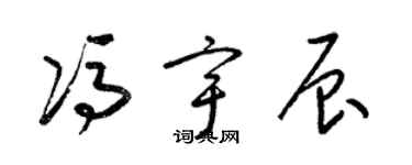 梁錦英馮宇辰草書個性簽名怎么寫