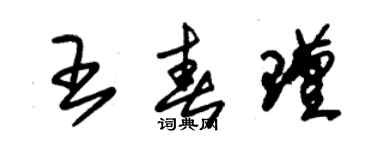 朱錫榮王春瑾草書個性簽名怎么寫