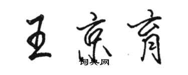 駱恆光王京育行書個性簽名怎么寫