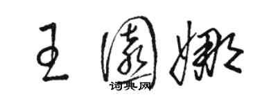 駱恆光王園娜草書個性簽名怎么寫