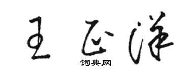 駱恆光王正洋草書個性簽名怎么寫