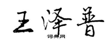 曾慶福王澤普行書個性簽名怎么寫