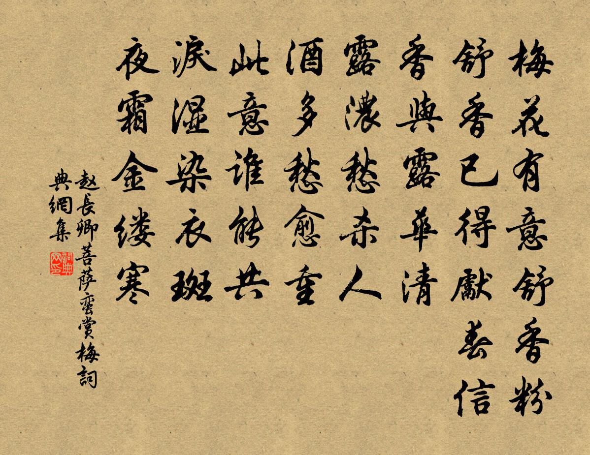 趙長卿菩薩蠻(賞梅)書法作品欣賞