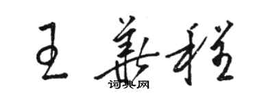 駱恆光王華程草書個性簽名怎么寫