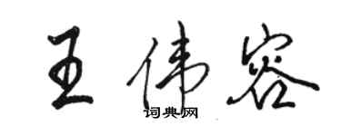 駱恆光王偉容行書個性簽名怎么寫