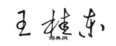 駱恆光王桂東草書個性簽名怎么寫