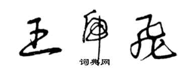 曾慶福王虎飛草書個性簽名怎么寫