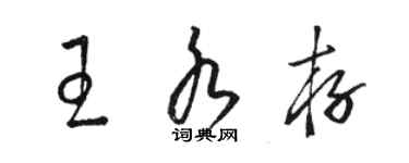 駱恆光王水存草書個性簽名怎么寫