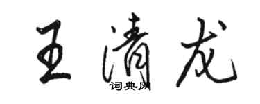 駱恆光王清龍行書個性簽名怎么寫