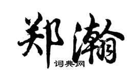 胡問遂鄭瀚行書個性簽名怎么寫
