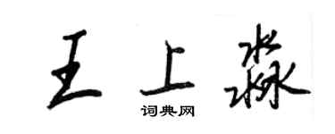 王正良王上淼行書個性簽名怎么寫