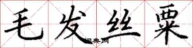 丁謙毛髮絲粟楷書怎么寫