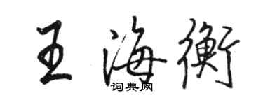 駱恆光王海衡行書個性簽名怎么寫