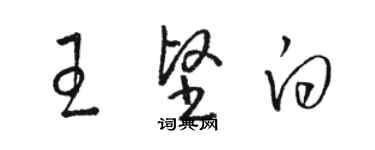 駱恆光王堅白草書個性簽名怎么寫