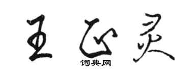 駱恆光王正靈行書個性簽名怎么寫