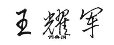 駱恆光王耀軍行書個性簽名怎么寫