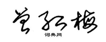 朱錫榮曾紅梅草書個性簽名怎么寫