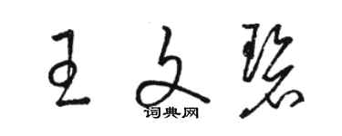 駱恆光王文碧草書個性簽名怎么寫