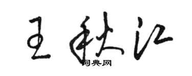 駱恆光王秋江草書個性簽名怎么寫