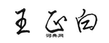 駱恆光王正白行書個性簽名怎么寫