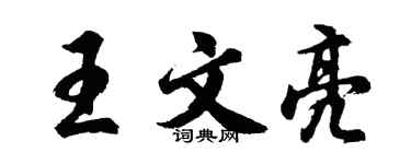 胡問遂王文亮行書個性簽名怎么寫