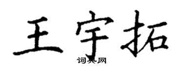 丁謙王宇拓楷書個性簽名怎么寫