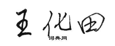 駱恆光王化田行書個性簽名怎么寫