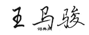 駱恆光王馬駿行書個性簽名怎么寫