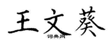 丁謙王文葵楷書個性簽名怎么寫