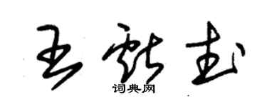 朱錫榮王獻武草書個性簽名怎么寫