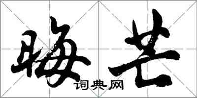 胡問遂晦芒行書怎么寫