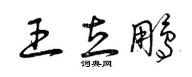 曾慶福王立鵬草書個性簽名怎么寫