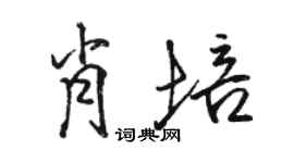 駱恆光肖培行書個性簽名怎么寫
