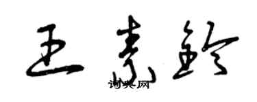 曾慶福王素鈴草書個性簽名怎么寫