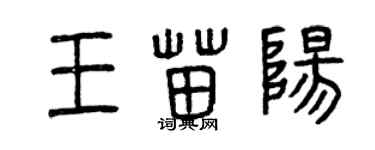 曾慶福王苗陽篆書個性簽名怎么寫