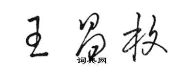 駱恆光王昌枚草書個性簽名怎么寫