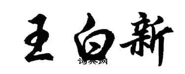 胡問遂王白新行書個性簽名怎么寫