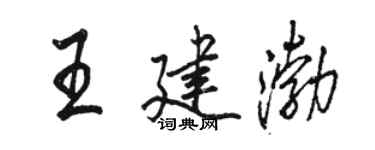 駱恆光王建渤行書個性簽名怎么寫