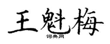 丁謙王魁梅楷書個性簽名怎么寫
