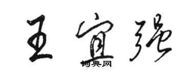 駱恆光王宜強行書個性簽名怎么寫