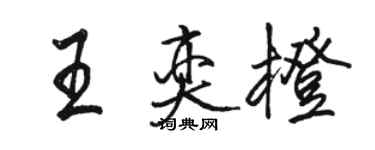 駱恆光王奕橙行書個性簽名怎么寫