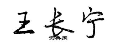 曾慶福王長寧行書個性簽名怎么寫
