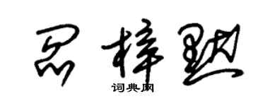 朱錫榮閻梓默草書個性簽名怎么寫
