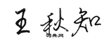 駱恆光王秋知行書個性簽名怎么寫